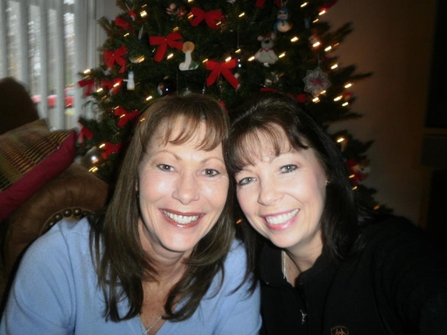 Sharon (Melson) Hodges and her sister, Christmas 2011.